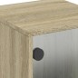 vidaXL Mesitas noche con puertas vidrio 2 uds roble Sonoma 35x37x50 cm vidaXL Mesitas noche con puertas vidrio 2 uds roble Sonoma 35x37x50 cm