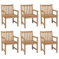 vidaXL Sillas de jardín 6 uds madera maciza de teca cojines verde vidaXL Sillas de jardín 6 uds madera maciza de teca cojines verde