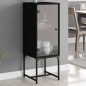 vidaXL Armario auxiliar con puerta de vidrio negro 35x37x100 cm vidaXL Armario auxiliar con puerta de vidrio negro 35x37x100 cm