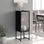 vidaXL Armario auxiliar con puerta de vidrio negro 35x37x100 cm vidaXL Armario auxiliar con puerta de vidrio negro 35x37x100 cm