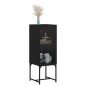 vidaXL Armario auxiliar con puerta de vidrio negro 35x37x100 cm vidaXL Armario auxiliar con puerta de vidrio negro 35x37x100 cm
