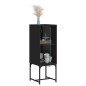vidaXL Armario auxiliar con puerta de vidrio negro 35x37x100 cm vidaXL Armario auxiliar con puerta de vidrio negro 35x37x100 cm