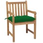 vidaXL Sillas de jardín 6 uds madera maciza de teca cojines verde vidaXL Sillas de jardín 6 uds madera maciza de teca cojines verde