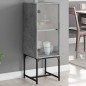 vidaXL Armario auxiliar con puerta vidrio gris hormigón 35x37x100 cm vidaXL Armario auxiliar con puerta vidrio gris hormigón 35x37x100 cm