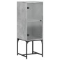 vidaXL Armario auxiliar con puerta vidrio gris hormigón 35x37x100 cm vidaXL Armario auxiliar con puerta vidrio gris hormigón 35x37x100 cm