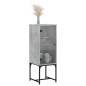 vidaXL Armario auxiliar con puerta vidrio gris hormigón 35x37x100 cm vidaXL Armario auxiliar con puerta vidrio gris hormigón 35x37x100 cm