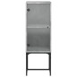 vidaXL Armario auxiliar con puerta vidrio gris hormigón 35x37x100 cm vidaXL Armario auxiliar con puerta vidrio gris hormigón 35x37x100 cm