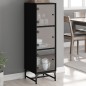 vidaXL Aparador con puertas de vidrio negro 35x37x120 cm vidaXL Aparador con puertas de vidrio negro 35x37x120 cm
