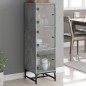 vidaXL Aparador con puertas de vidrio gris hormigón 35x37x120 cm vidaXL Aparador con puertas de vidrio gris hormigón 35x37x120 cm