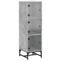 vidaXL Aparador con puertas de vidrio gris hormigón 35x37x120 cm vidaXL Aparador con puertas de vidrio gris hormigón 35x37x120 cm