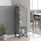 vidaXL Aparador con puertas de vidrio gris hormigón 35x37x120 cm vidaXL Aparador con puertas de vidrio gris hormigón 35x37x120 cm