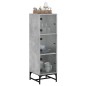 vidaXL Aparador con puertas de vidrio gris hormigón 35x37x120 cm vidaXL Aparador con puertas de vidrio gris hormigón 35x37x120 cm