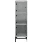 vidaXL Aparador con puertas de vidrio gris hormigón 35x37x120 cm vidaXL Aparador con puertas de vidrio gris hormigón 35x37x120 cm
