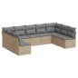 vidaXL Set de sofás de jardín 9 pzas con cojines ratán sintético beige vidaXL Set de sofás de jardín 9 pzas con cojines ratán sintético beige