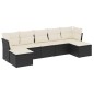 vidaXL Set de comedor de jardín 7 pzas y cojines ratán sintético negro vidaXL Set de comedor de jardín 7 pzas y cojines ratán sintético negro