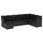 vidaXL Set de sofás de jardín 8 piezas y cojines ratán sintético negro vidaXL Set de sofás de jardín 8 piezas y cojines ratán sintético negro