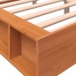 vidaXL Estructura de cama madera maciza pino marrón cera 135x190 cm