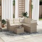 vidaXL Juego de sofás jardín con cojines 6 pzas ratán sintético beige vidaXL Juego de sofás jardín con cojines 6 pzas ratán sintético beige