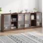 vidaXL Estantería con puertas madera marrón roble 204x37x75 cm vidaXL Estantería con puertas madera marrón roble 204x37x75 cm