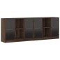 vidaXL Estantería con puertas madera marrón roble 204x37x75 cm vidaXL Estantería con puertas madera marrón roble 204x37x75 cm