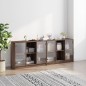 vidaXL Estantería con puertas madera marrón roble 204x37x75 cm vidaXL Estantería con puertas madera marrón roble 204x37x75 cm