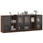 vidaXL Estantería con puertas madera marrón roble 204x37x75 cm vidaXL Estantería con puertas madera marrón roble 204x37x75 cm