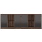 vidaXL Estantería con puertas madera marrón roble 204x37x75 cm vidaXL Estantería con puertas madera marrón roble 204x37x75 cm