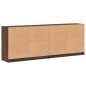 vidaXL Estantería con puertas madera marrón roble 204x37x75 cm vidaXL Estantería con puertas madera marrón roble 204x37x75 cm