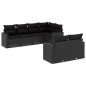vidaXL Set de comedor de jardín 7 pzas y cojines ratán sintético negro vidaXL Set de comedor de jardín 7 pzas y cojines ratán sintético negro