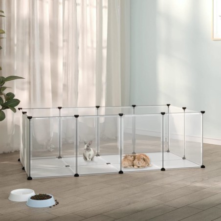 vidaXL Jaula animales pequeños transparente PP y acero 144x74x46,5 cm
