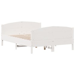 vidaXL Estructura de cama con cabecero madera pino blanco 160x200 cm