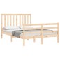 vidaXL Estructura de cama de matrimonio con cabecero madera maciza vidaXL Estructura de cama de matrimonio con cabecero madera maciza