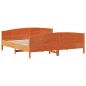 vidaXL Estructura cama con cabecero madera pino marrón cera 200x200 cm