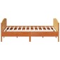 vidaXL Estructura cama con cabecero madera pino marrón cera 200x200 cm
