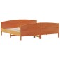 vidaXL Estructura cama con cabecero madera pino marrón cera 200x200 cm