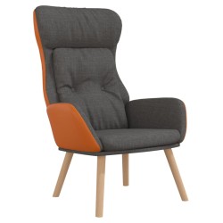 vidaXL Sillón de relax de tela y PVC gris oscuro