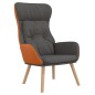 vidaXL Sillón de relax de tela y PVC gris oscuro
