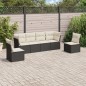 vidaXL Set de sofás de jardín 6 piezas y cojines ratán sintético negro vidaXL Set de sofás de jardín 6 piezas y cojines ratán sintético negro
