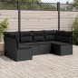vidaXL Set de sofás de jardín 6 piezas y cojines ratán sintético negro vidaXL Set de sofás de jardín 6 piezas y cojines ratán sintético negro