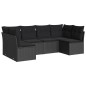 vidaXL Set de sofás de jardín 6 piezas y cojines ratán sintético negro vidaXL Set de sofás de jardín 6 piezas y cojines ratán sintético negro