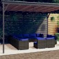 vidaXL Set muebles de jardín 13 piezas y cojines ratán sintético gris vidaXL Set muebles de jardín 13 piezas y cojines ratán sintético gris