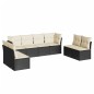 vidaXL Set de sofás de jardín 8 piezas y cojines ratán sintético negro vidaXL Set de sofás de jardín 8 piezas y cojines ratán sintético negro