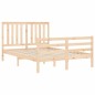 vidaXL Estructura de cama de matrimonio con cabecero madera maciza vidaXL Estructura de cama de matrimonio con cabecero madera maciza