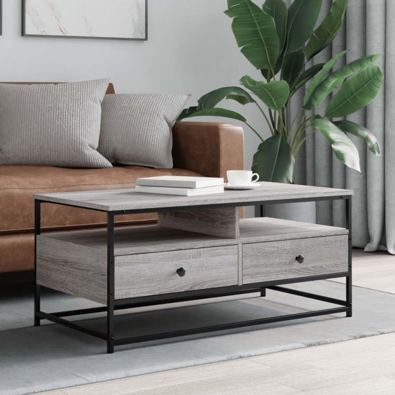 vidaXL Mesa de centro madera de ingeniería gris Sonoma 100x51x45 cm vidaXL Mesa de centro madera de ingeniería gris Sonoma 100x51x45 cm