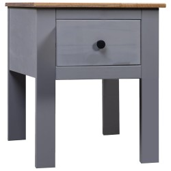 vidaXL Mesita de noche de madera maciza pino Panamá gris 46x40x57 cm
