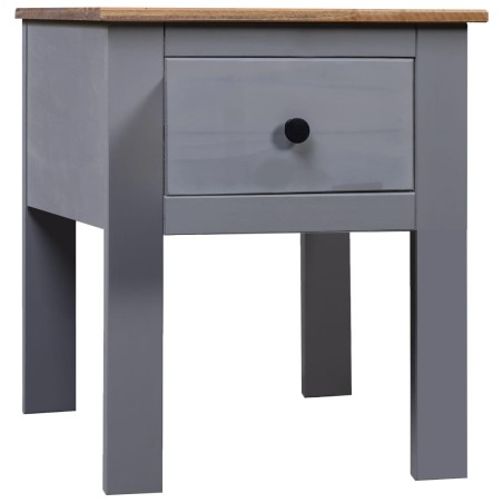 vidaXL Mesita de noche de madera maciza pino Panamá gris 46x40x57 cm