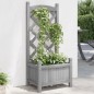 vidaXL Jardinera con enrejado madera maciza de abeto gris vidaXL Jardinera con enrejado madera maciza de abeto gris