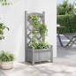 vidaXL Jardinera con enrejado madera maciza de abeto gris vidaXL Jardinera con enrejado madera maciza de abeto gris
