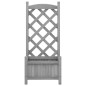 vidaXL Jardinera con enrejado madera maciza de abeto gris vidaXL Jardinera con enrejado madera maciza de abeto gris