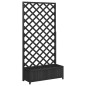 vidaXL Jardinera con enrejado madera maciza de abeto negro vidaXL Jardinera con enrejado madera maciza de abeto negro